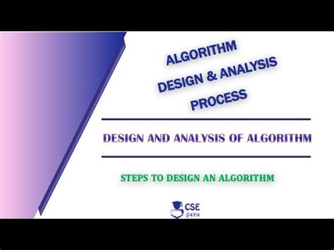 Algorithm Design Analysis Process Algorithm Design Steps Lec