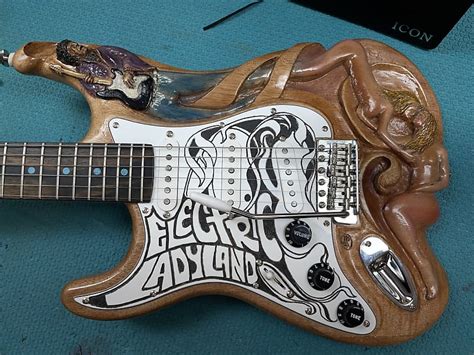 Custom Jimi Hendrix carved left handed stratocaster guitar | Reverb