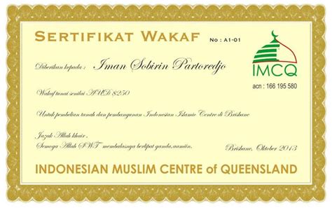 Smart Foundation Contoh Sertifikat Wakaf Tunai