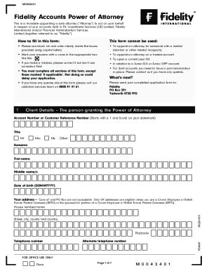 Fillable Online Fidelity Accounts Power Of Attorney Fax Email Print