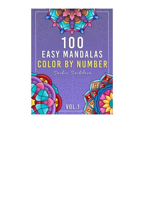 PPT PDF Read Online 100 Easy Mandalas Color By Number Large Print