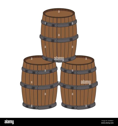 stack of wine wooden barrels design Stock Vector Image & Art - Alamy