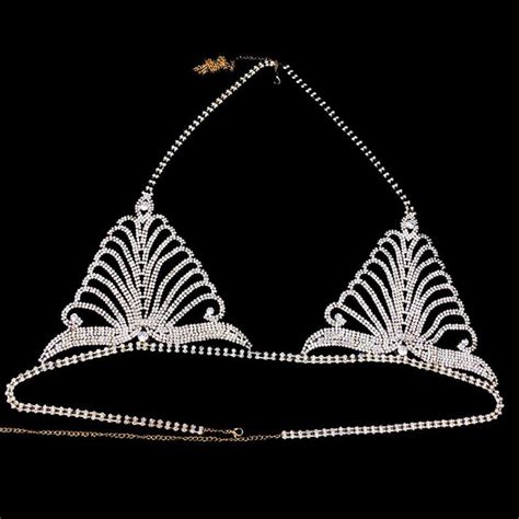 Crystal Lingerie Chain For Women Bling Rhinestone Bra Body Etsy
