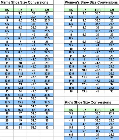 Nike Youth To Womens Shoe Size Conversion Chart