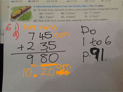 6th Class Time Am Pm And 24 Hour Clock Adding And Subtracting Time