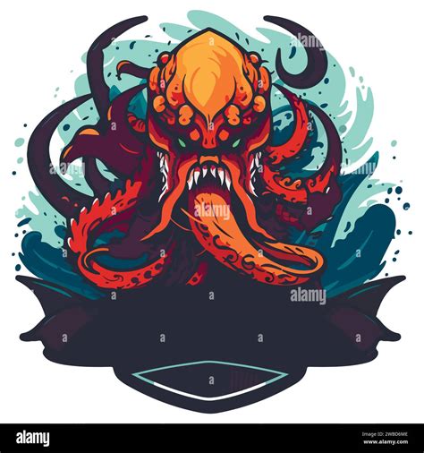 Kraken Octopus Squid Mascot Sport Gaming Esport Logo Template For Squad