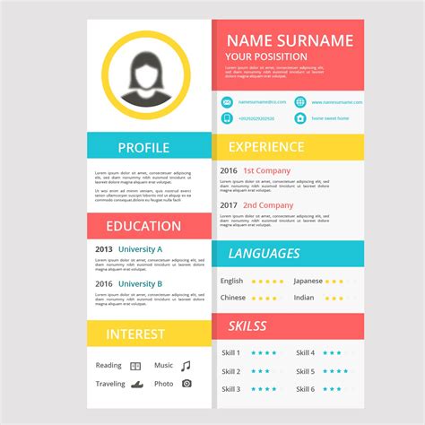 Contoh Desain Curriculum Vitae Vector Gawe CV