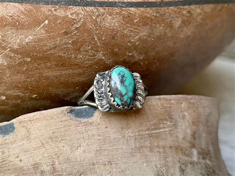 Small Dainty Turquoise Ring Size Fred Harvey Era Native America