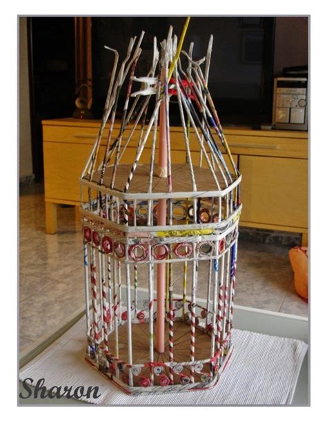 Cage From Newspaper Tubes Newspaper Crafts Diy Newspaper Crafts