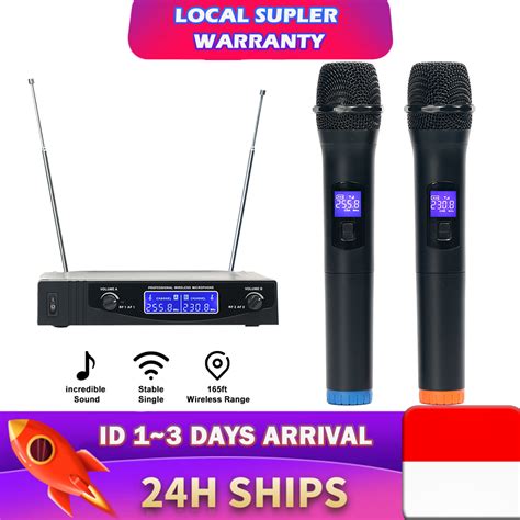 Jual BOMGE Karaoke Microphone System With 2 Wireless Handheld Condenser