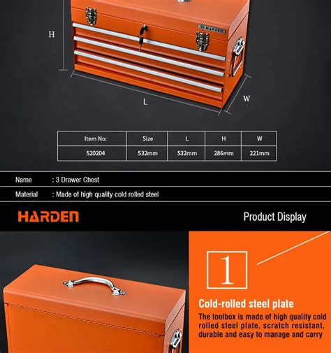 Professional Heavy Duty Tool Boxes Portable Tools Box Three Drawers ...