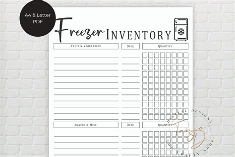 Freezer Inventory Printable Freezer Inventory Checklist 1214488 Checklists Design Bundles