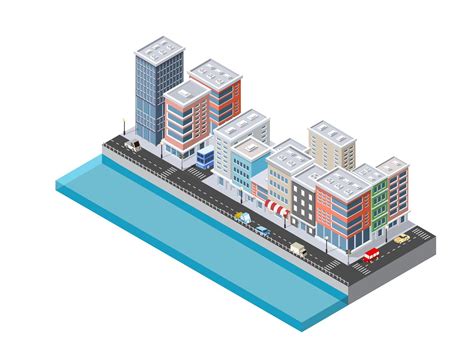 Ilustração isométrica da cidade moderna Dimensional 373551 Vetor no