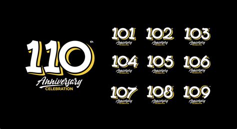 Anniversary Logotype Set 101 102 103 104 105 106 107 108 109