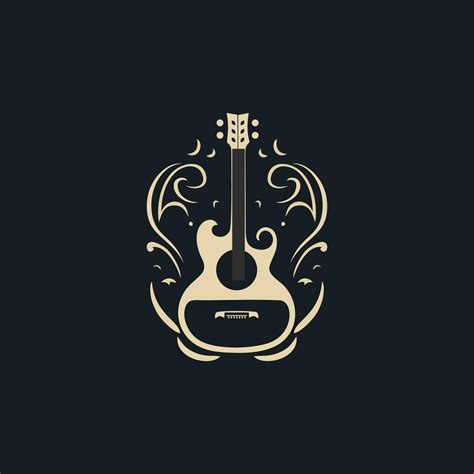 Splash Tribal Electric Or Classic Acoustic Guitar Logo Design Vector