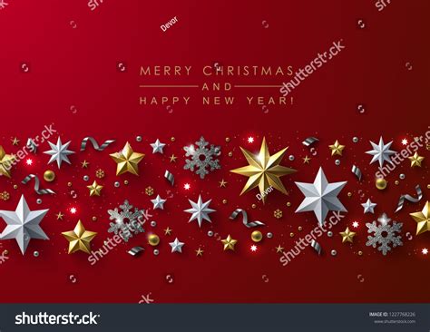 Red Christmas Background Border Made Cutout Stock Vector (Royalty Free ...