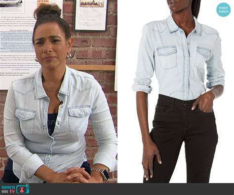 Wornontv Michelle Millers Light Wash Denim Shirt On Cbs Mornings