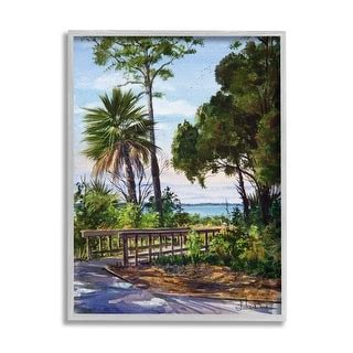 Stupell Tropical Boardwalk Landscape Framed Giclee Art Design By Luke