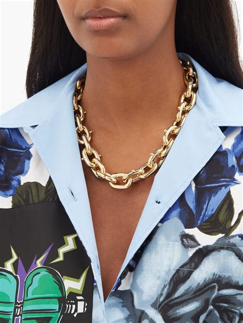 Chunky chain-link necklace | Prada | MATCHESFASHION US Chain Necklace ...