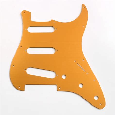 Free Shipping High Qaulity Anodized Aluminum Guitar Pickguard SSS Gold