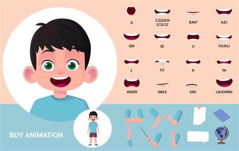 Boy Character Mouth Animation And Lip Sync 21815361 Vector Art At Vecteezy