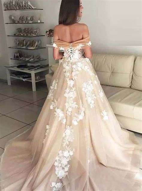 A Line Elegant Bridal Dress Off The Shoulder Satin Wedding Dress With