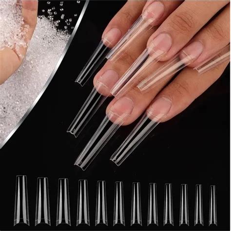 Tips Extra Longa Curvatura C Transparente Fan Nails Unidades