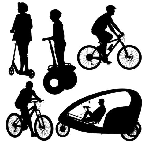 Premium Vector Set Silhouette Of A Cyclist Vector Illustration