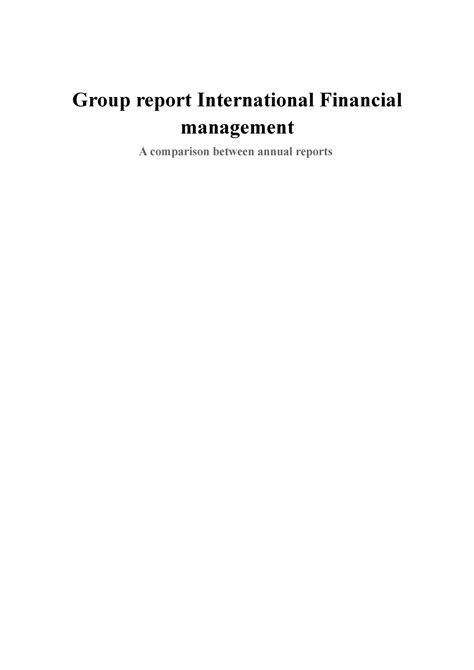 Report Ifm Group Report International Financial Management A