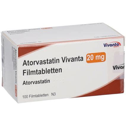 ATORVASTATIN Vivanta 20 Mg Filmtabletten 100 St Mit Dem E Rezept Kaufen