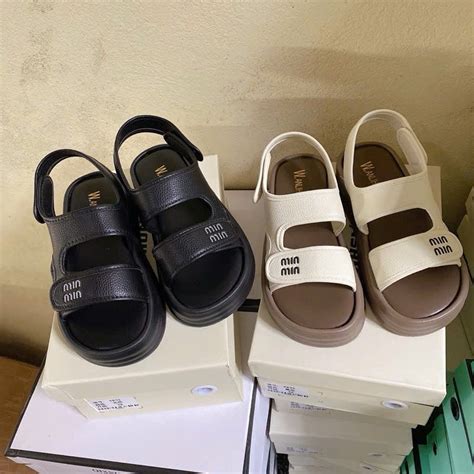 Giày Sandal Nữ 2 Quai Ngang MIN Siêu Hot Ảnh Thật Tự Chụp Mẫu Mới 2024 Shopee Việt Nam