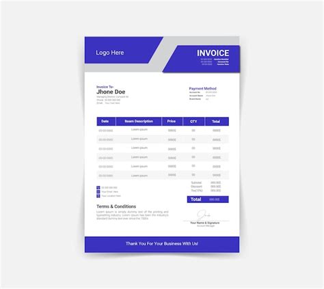 Premium Vector Corporate Business Invoice Design Template Vector