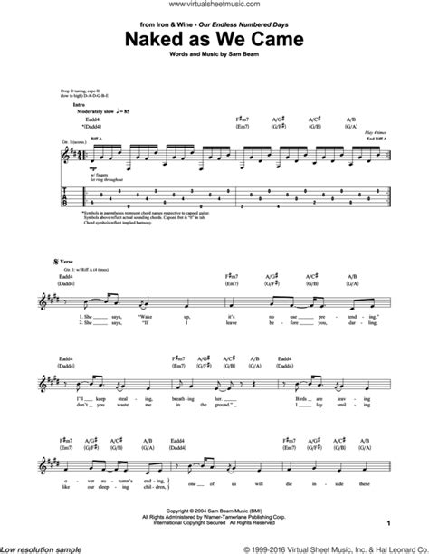 Naked As We Came Sheet Music For Guitar Tablature Pdf