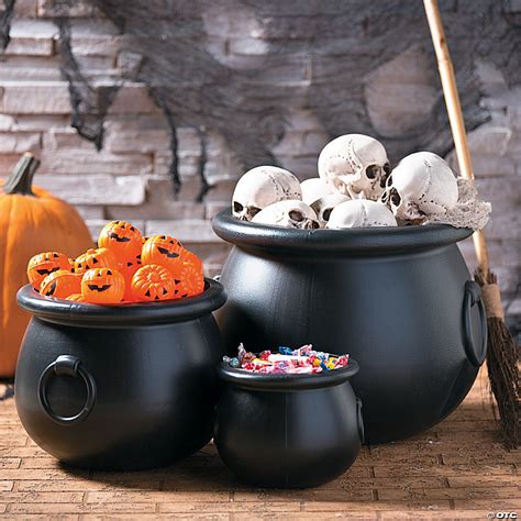 Black Cauldrons Plastic Halloween Decorations Pc Oriental