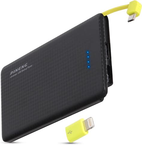 Carregador Port Til Power Bank Slim Pineng Mah Cabo Micro Usb