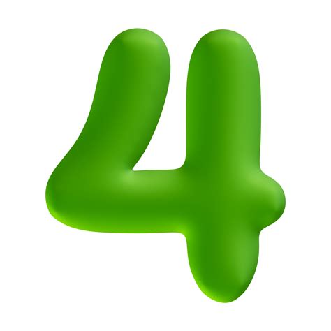Aantal 4 Groen 3d Geven 19552777 Png