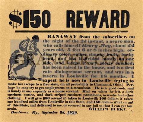 Image Of Runaway Slave Ad 1838 American Newspaper Advertisment