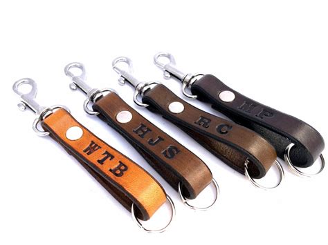 PERSONALIZED LEATHER KEYCHAIN // Keychain with initals // Leather Key ...