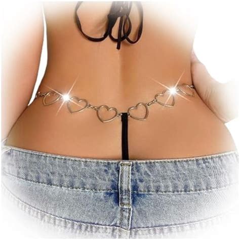 Qiuyidp Sexy Heart Thong Panties Summer Beach Adjustable Bikini Underpants Festival Rave G