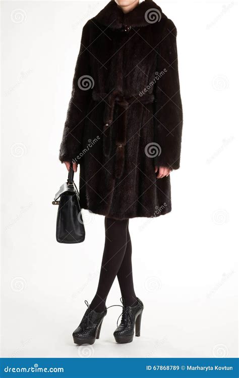 Young woman in furcoat. stock image. Image of gorgeous - 67868789
