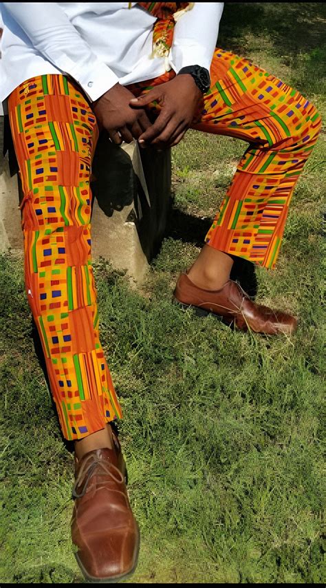 Dupsies Selasi Kente African Print Slim Fit Pants Dp3227mp