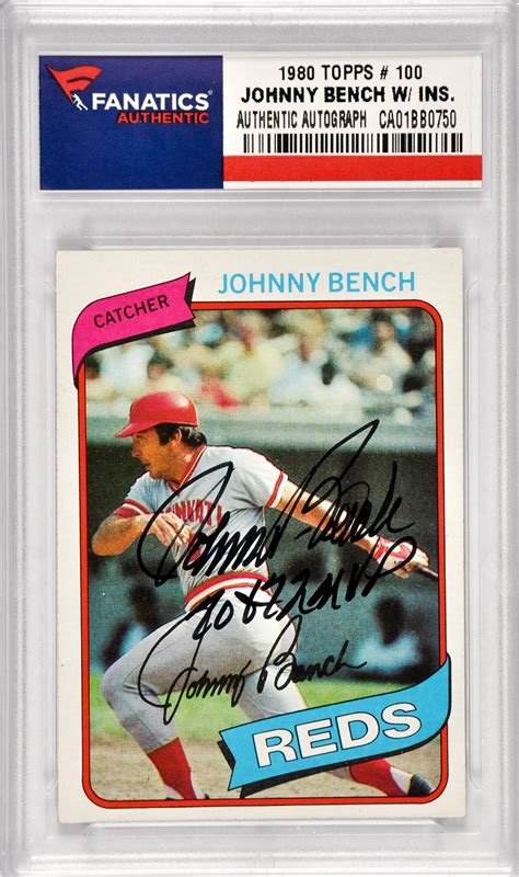 Johnny Bench Cincinnati Reds Autographed Topps Card With