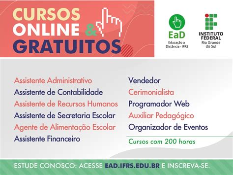 cursos a distância gratuitos Instituto Federal do Rio Grande do Sul