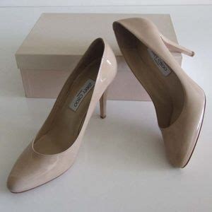 Jimmy Choo Shoes New Jimmy Choo Vikki Nude Glossy Patent Pumps