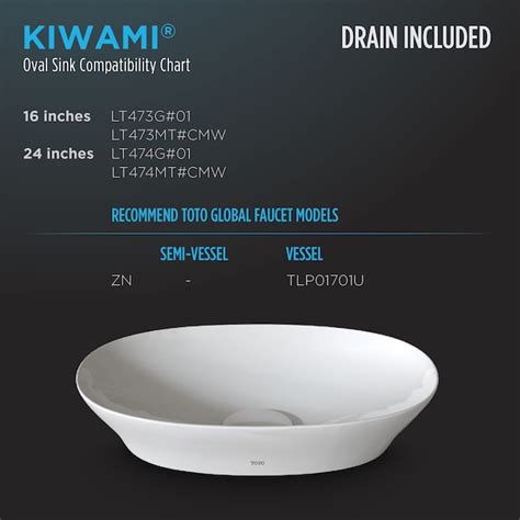 Toto Kiwami Renesse Ceramic Vessel Oval Cotton White Bathroom Sink With