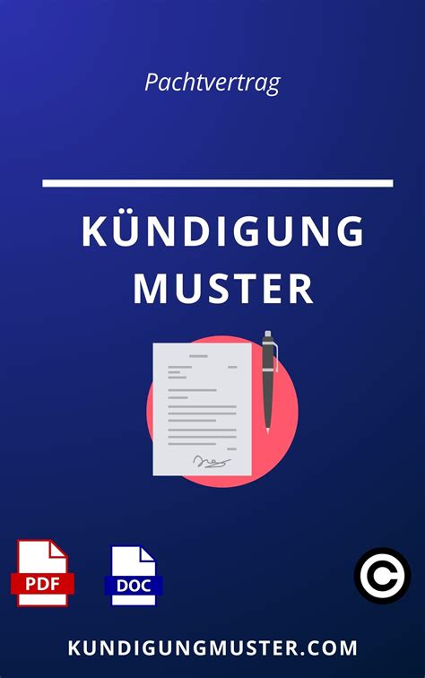pachtvertrag kuendigung muster und vorlage