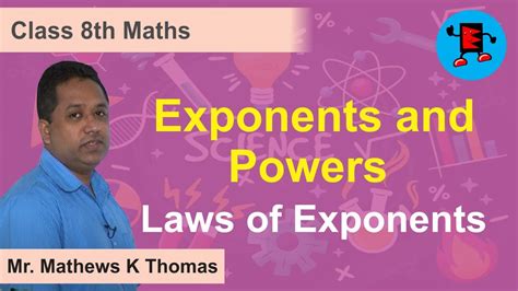 Cbse Class 8 Maths Exponents And Powers Laws Of Exponents Youtube