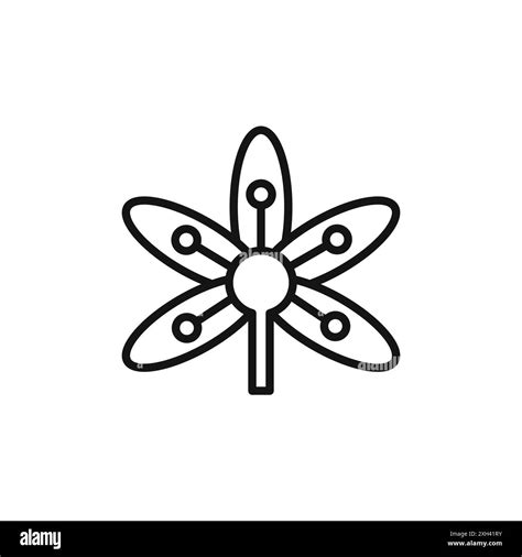 Crocus Icon Logo Sign Vector Outline In Black And White Color Stock