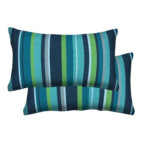 Outdoor Lumbar Toss Pillow Stripe Poolside 21609S 201A144 The Home Depot