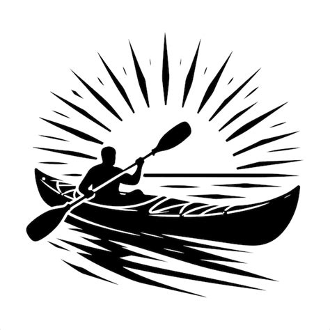 Premium Vector Kayaking Canoe And Paddles Silhouette Graphic Vector